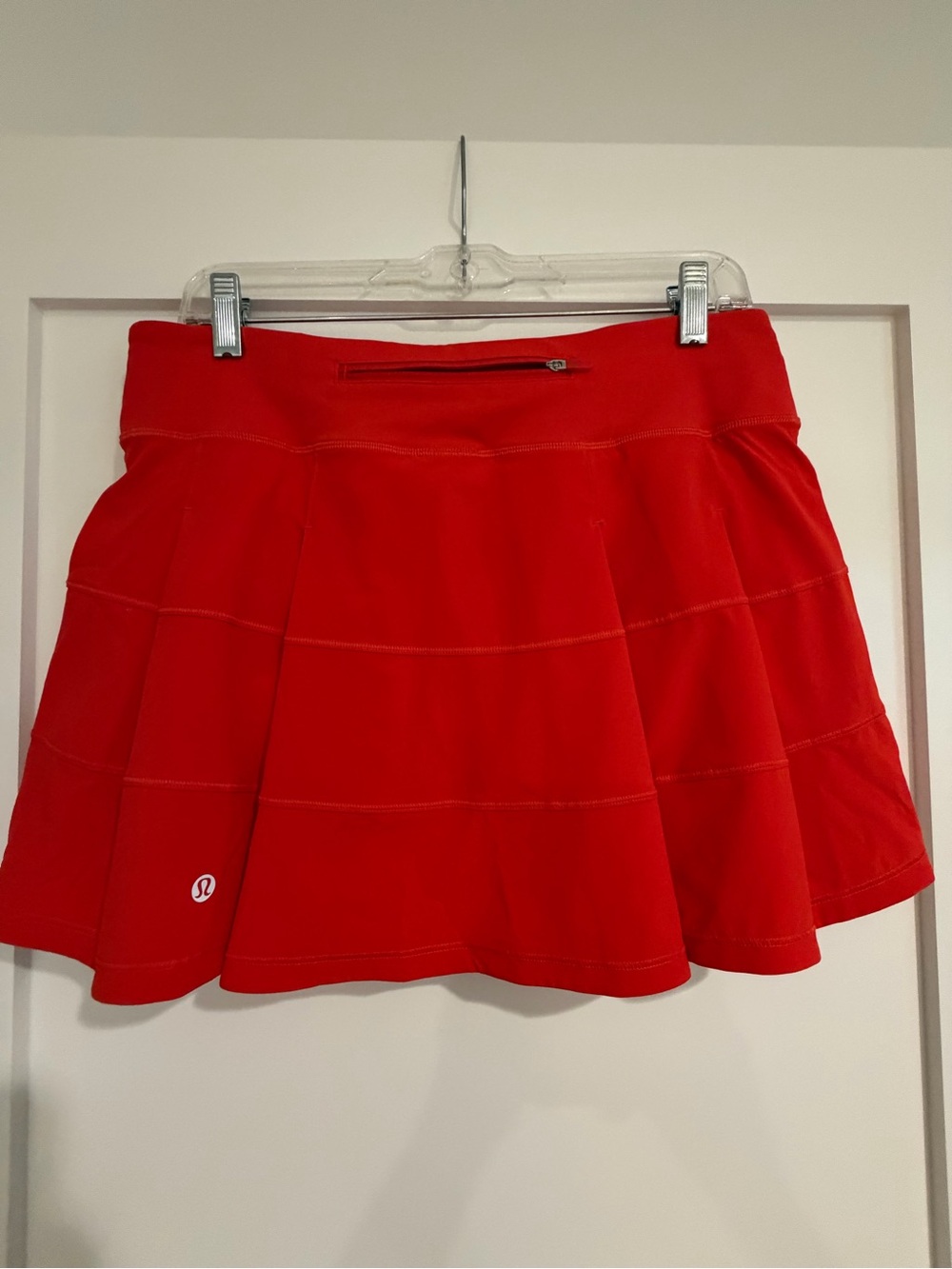 Lululemon athletica Red Pace Rival Athletic Skirt with Zip Pocket